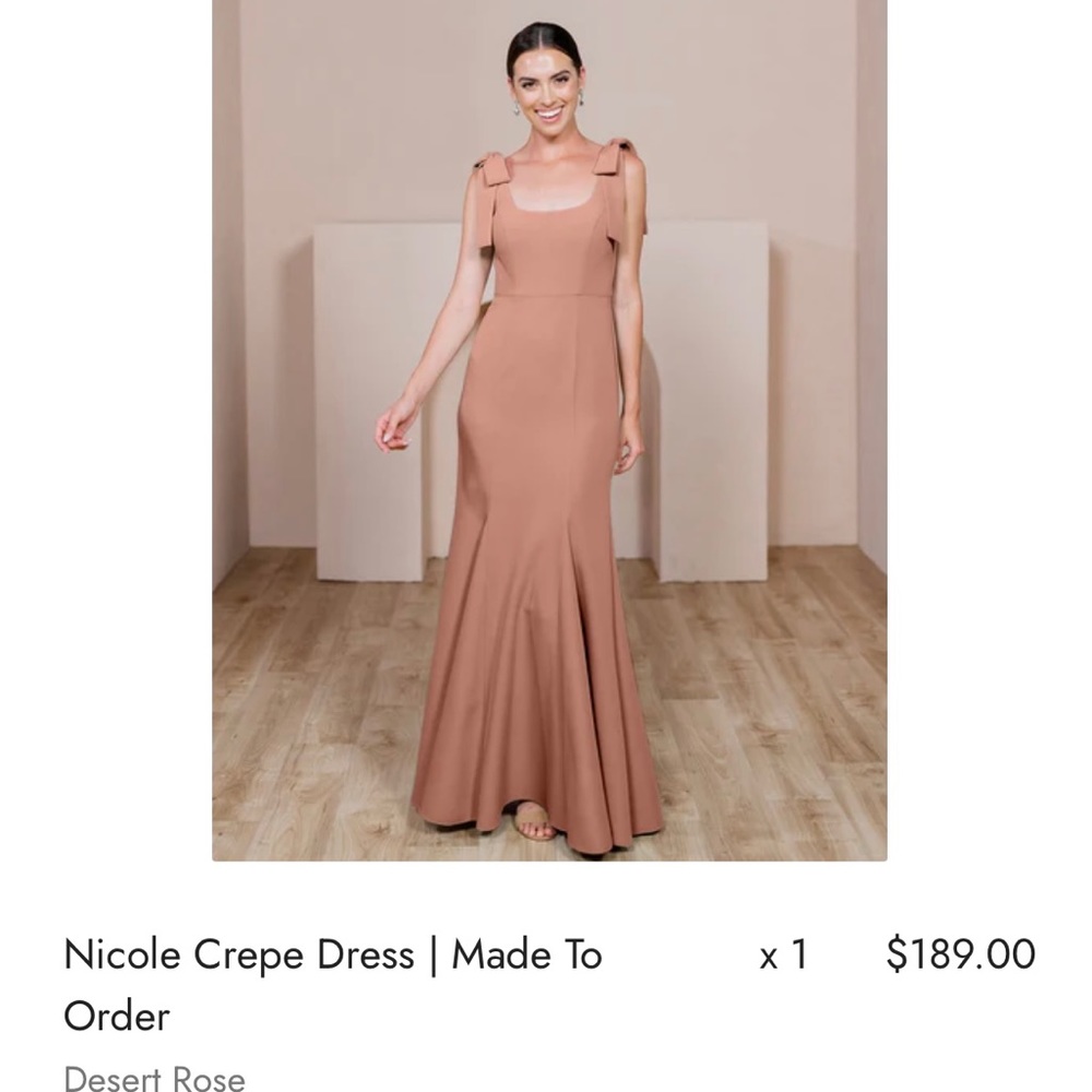 Revelry Bridesmaids Dress Nicole Crepe Desert Rose